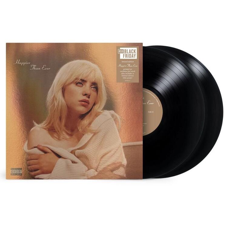 BILLIE EILISH - Happier Than Ever (Rsd Black Friday 2022 - Recycled Black Vinyl, Rainbow Foil Jacket, Lithograph Print, Indie-exclusive)