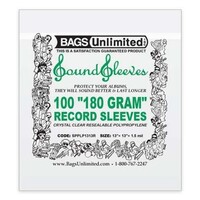 LP Record Jacket Sleeve With Resealable Flap 13x13 - Loose Fit - 1.5mm Thick (Pack Of 100)