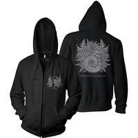 THE OCEAN - Ammonites & Ferns Design Hooded Sweatshirt With Zip (Black) - Small