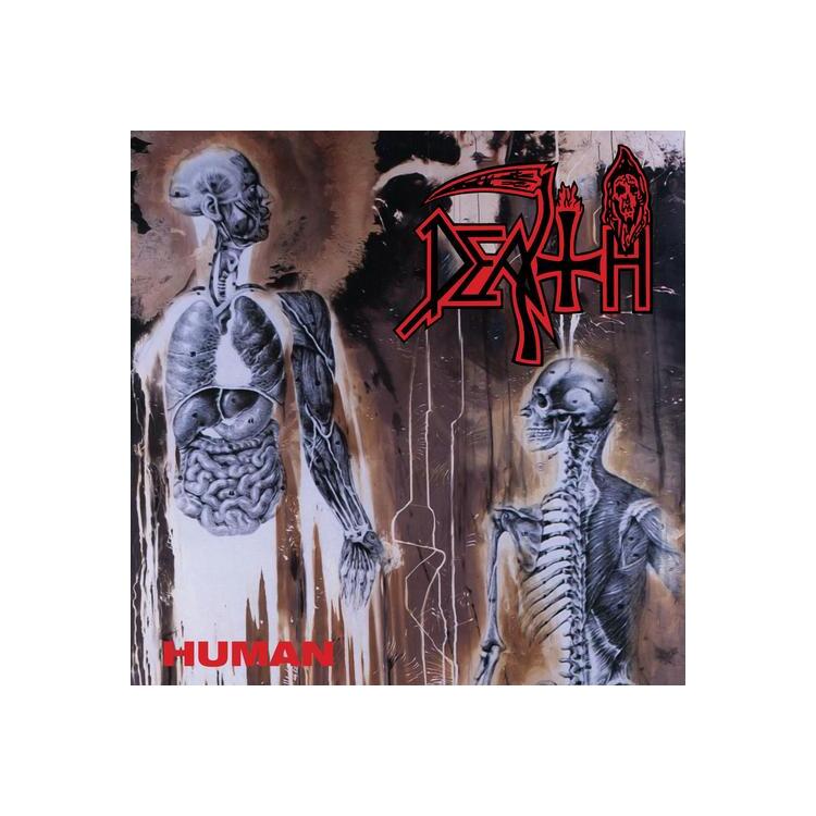 DEATH - Human (Foil Jacket - White, Blue And Gold Merge With Splatter)