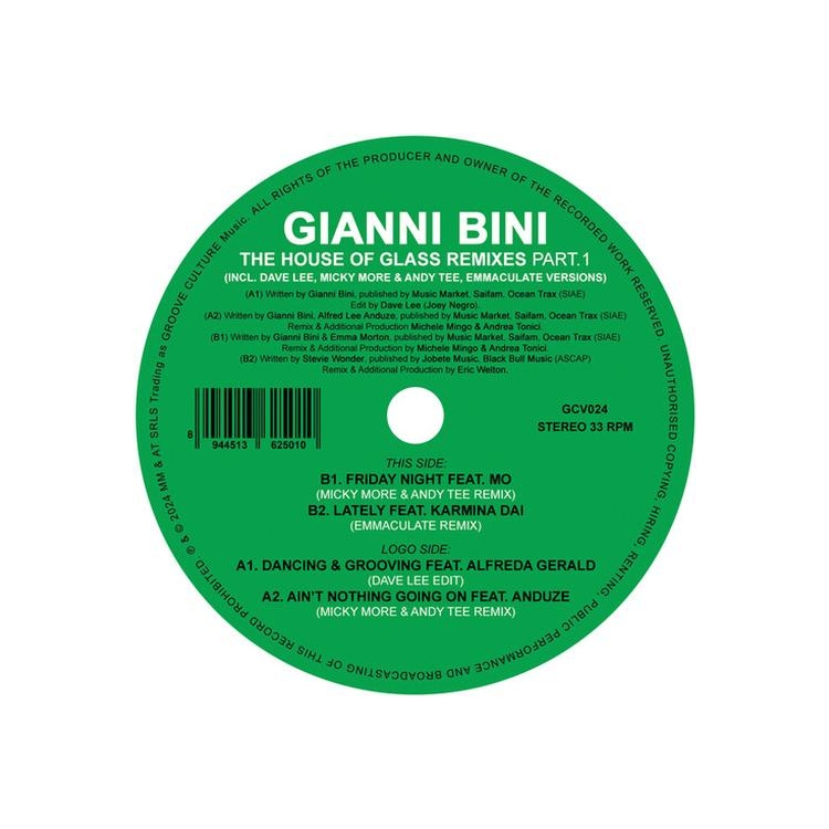 GIANNI BINI - The House Of Glass Remixes Part 1 [12in]